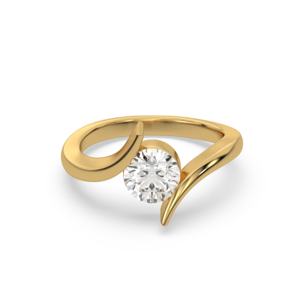 Curved Elegance - Lab Diamond Solitaire Ring