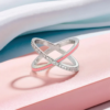 Lab Diamond & Pink Enamel Ring