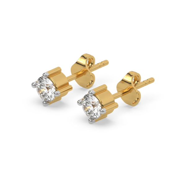 Golden Edge - Lab Diamond Solitaire Earrings