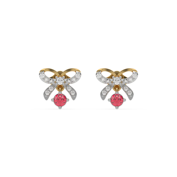 Bow Knot - Lab Diamond Stud Earrings