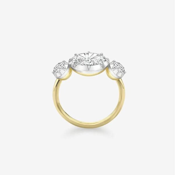 Three Stone Oval Lab Diamond Ring