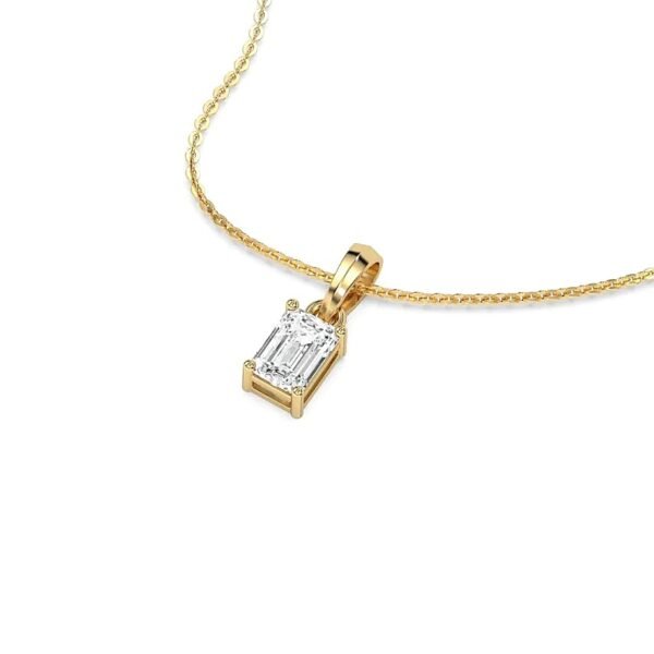 3CT Emerald Cut Diamond Necklace