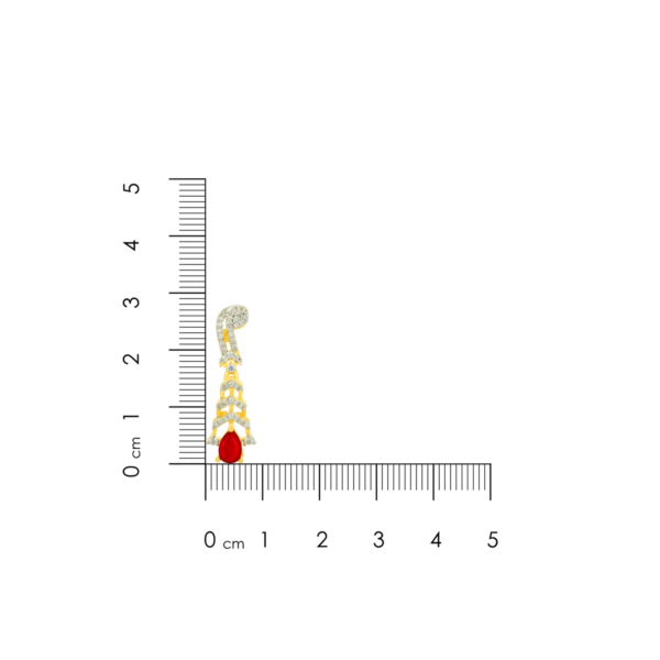 Premium Gold Tone Luxury 925 Sterling Silver Ruby Teardrop Earrings for Women