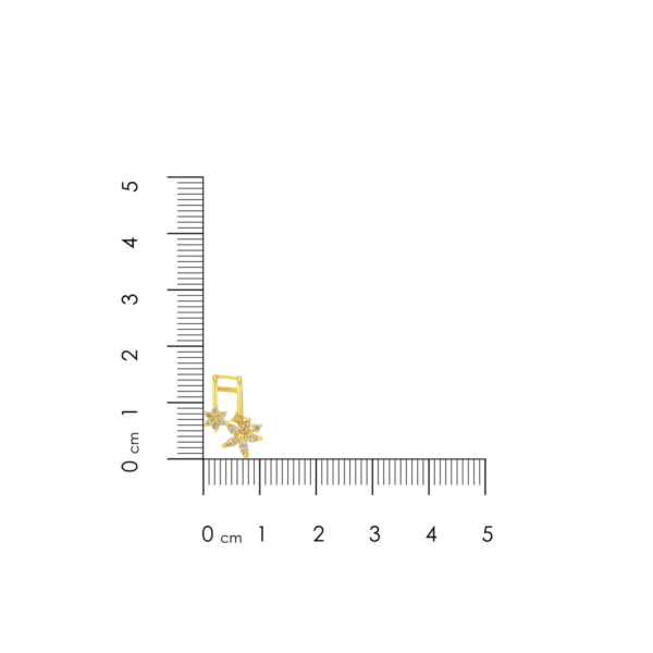 Golden Crystal Floral Drop 925 Sterling Silver Cuff Earrings for Women