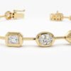14k Gold Multi-Shaped Lab Grown Diamond Bracelet