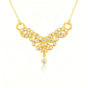 Elegant Sparkling Vine Drop 925 Sterling Silver Gold Plated Pendant for Women