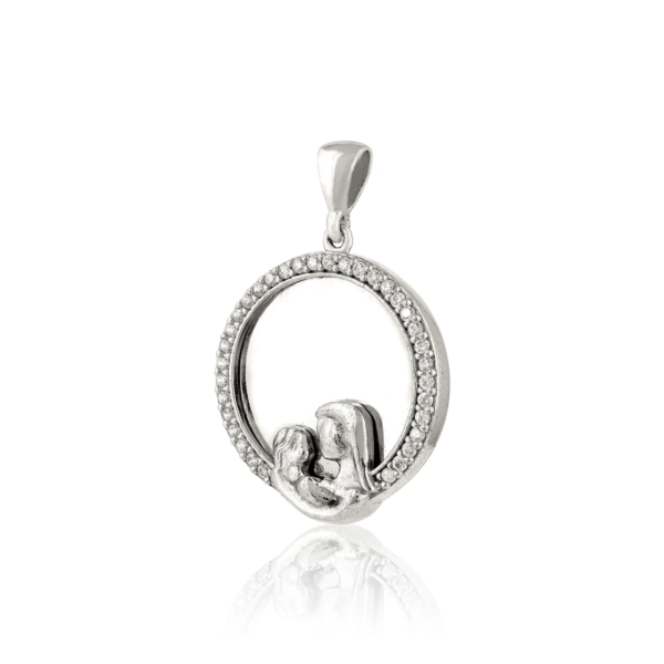 Motherhood Sphere Frame 925 Sterling Silver Engraving Pendant for women