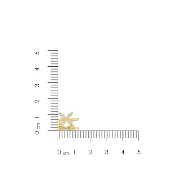 Golden Floral Crystal Bloom 925 Sterling Silver Cuff Earrings for Women