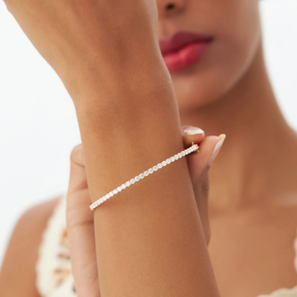 Real Diamond Gold Bangle