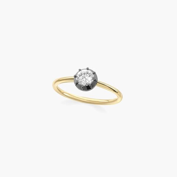 Blackened Gold Diamond Ring