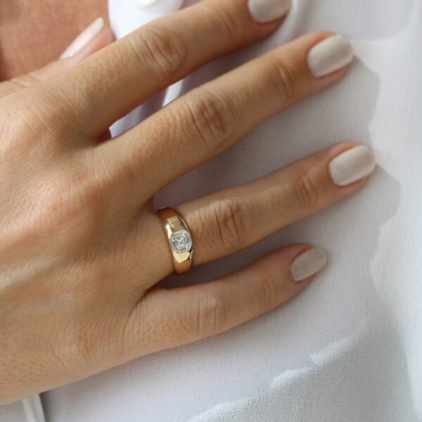 Asscher Cut Diamond Ring For Men