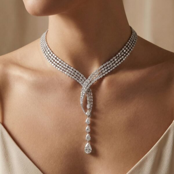 Multi-Row Diamond Choker Necklace