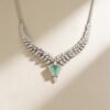 Emerald Diamond Leaf Necklace