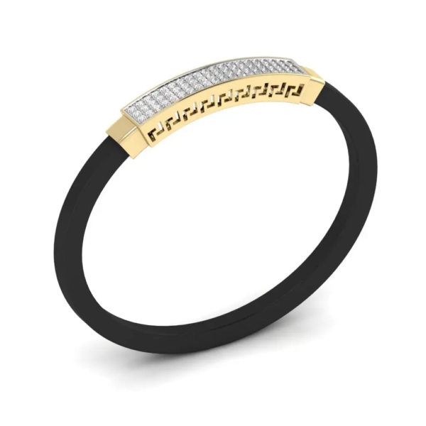 Men's Bracelet With Black Colour Band