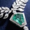 Emerald Diamond Leaf Necklace