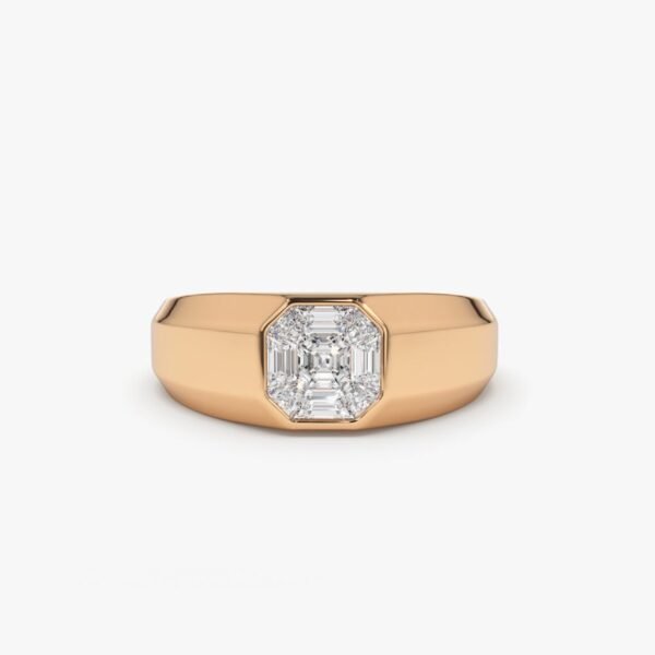 Asscher Cut Diamond Ring For Men