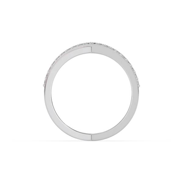 Lab Diamond & Pink Enamel Ring