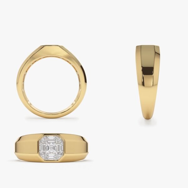 Asscher Cut Diamond Ring For Men