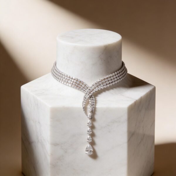 Multi-Row Diamond Choker Necklace