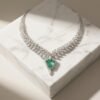 Emerald Diamond Leaf Necklace