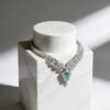 Emerald Diamond Leaf Necklace
