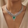 Emerald Diamond Leaf Necklace