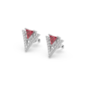 Triad Elegance - Lab Diamond & Ruby Stud Earrings