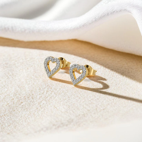Everlasting Heart - Lab Diamond Stud Earrings