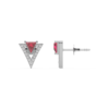Triad Elegance - Lab Diamond & Ruby Stud Earrings